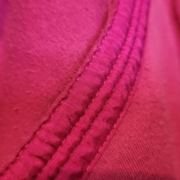 Vintage Fuchsia Pink Pullover Sweatshirt Collared Pockets Quarter Button Adult L - Picture 7 of 9